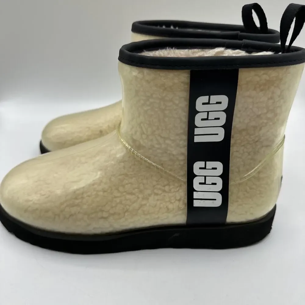 UGG Drizlita Clear Shepra Rain Boots Women's US 9 Natural Waterproof